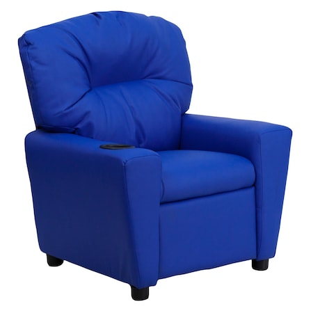 Flash Furniture Kids Recliner, 25" to 39" x 28", Upholstery Color: Blue BT-7950-KID-BLUE-GG
